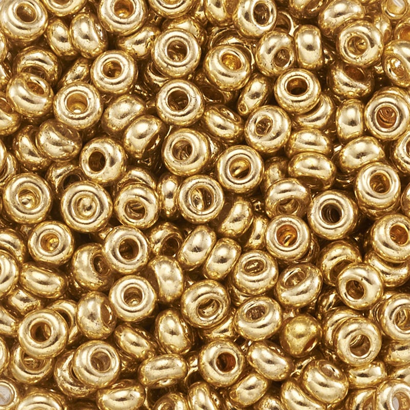 Craftdady 12/0 Golden Glass Seed Beads 2mm About 5000Pcs Metallic Small Round Pony Loose Spacer Beads for Jewelry Making Hole: 0.5mm - Image 2